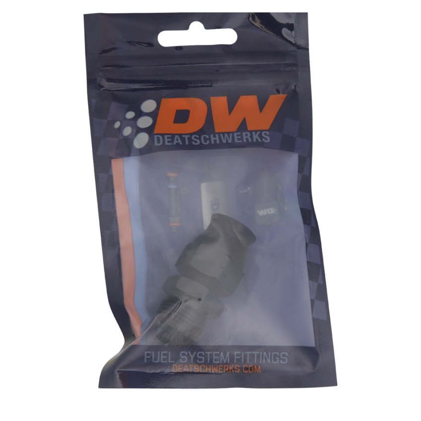 DeatschWerks 8AN Male Flare to 1/2in Hardline Compression Adapter - Anodized Matte Black