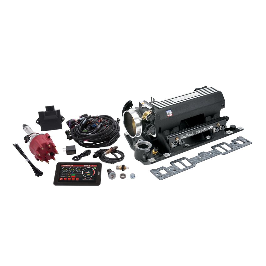 Edelbrock 35823 Pro Flo 4 XT EFI System Seq Port SBC Vortec/E-Tec 550 Max HP 29lb/hr Black Finish