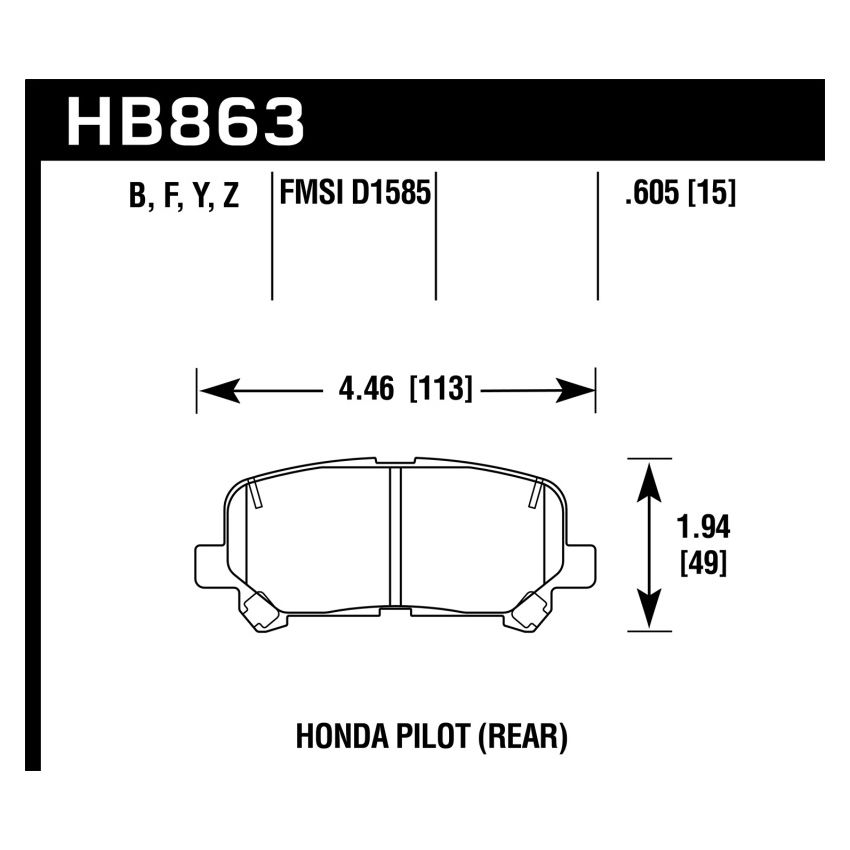 Hawk Performance HB863Z.605 Performance Ceramic Disc Brake Pad