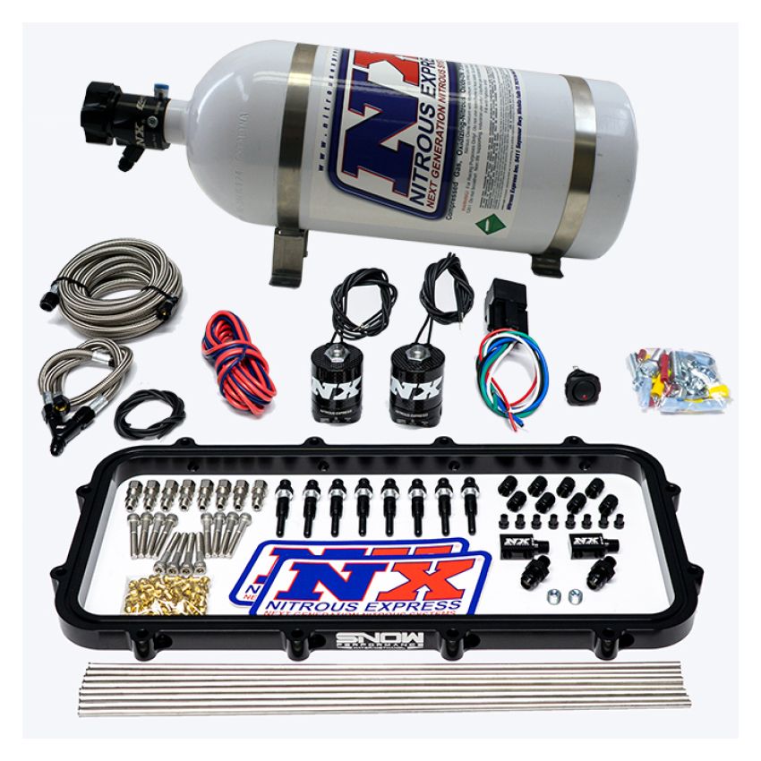 Nitrous Express 20963-10 Holley Hi-Ram Dry Direct Port Plate Nitrous System w/ 10lbs Bottle
