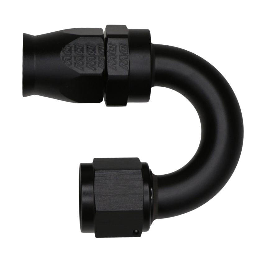 DeatschWerks 10AN Female Flare Swivel 180-Degree Hose End CPE - Anodized Matte Black
