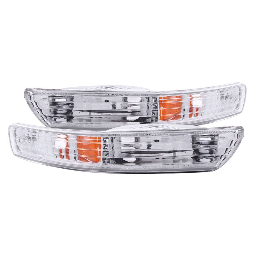 ANZO 1998-2001 Acura Integra Euro Parking Lights Chrome w/ Amber Reflector