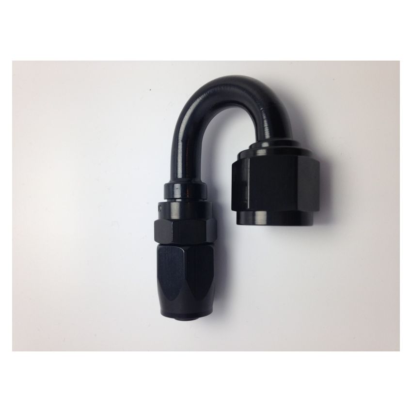 Fragola -10AN Male Rad Fitting x 180 Degree Pro-Flow Hose End - Black