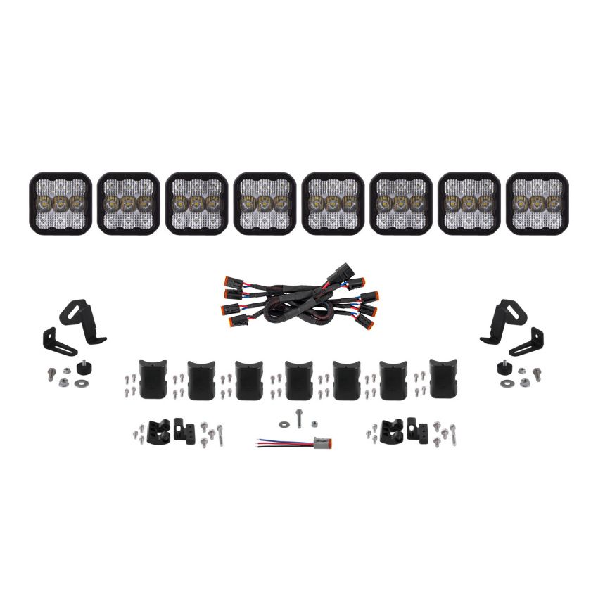 Diode Dynamics DD7248 SS5 Pro Universal CrossLink 8-Pod Lightbar - White Combo