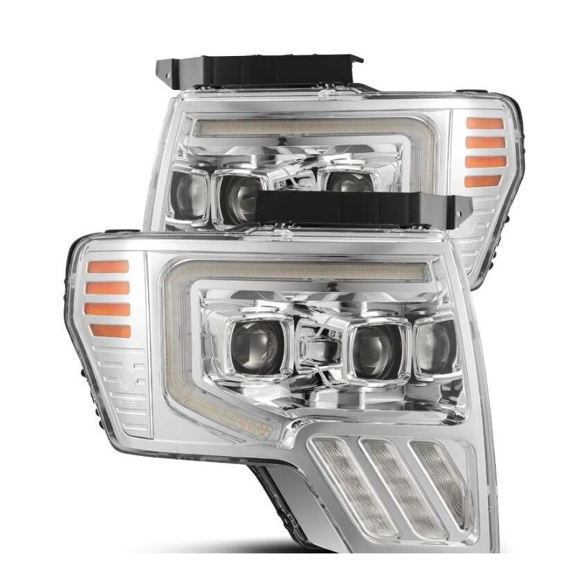 AlphaRex 880482 09-14 Ford F-150 PRO-Series Projector Headlights Plank Style Chrm w/Activ Light/Seq Signal