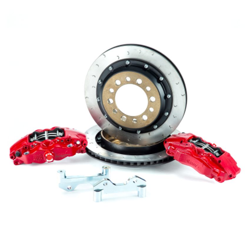 Alcon 07+ Jeep JK w/ 5x5.5in Hub 355x22mm Rotor 4-Piston Red Calipers Rear Brake Upgrade Kit