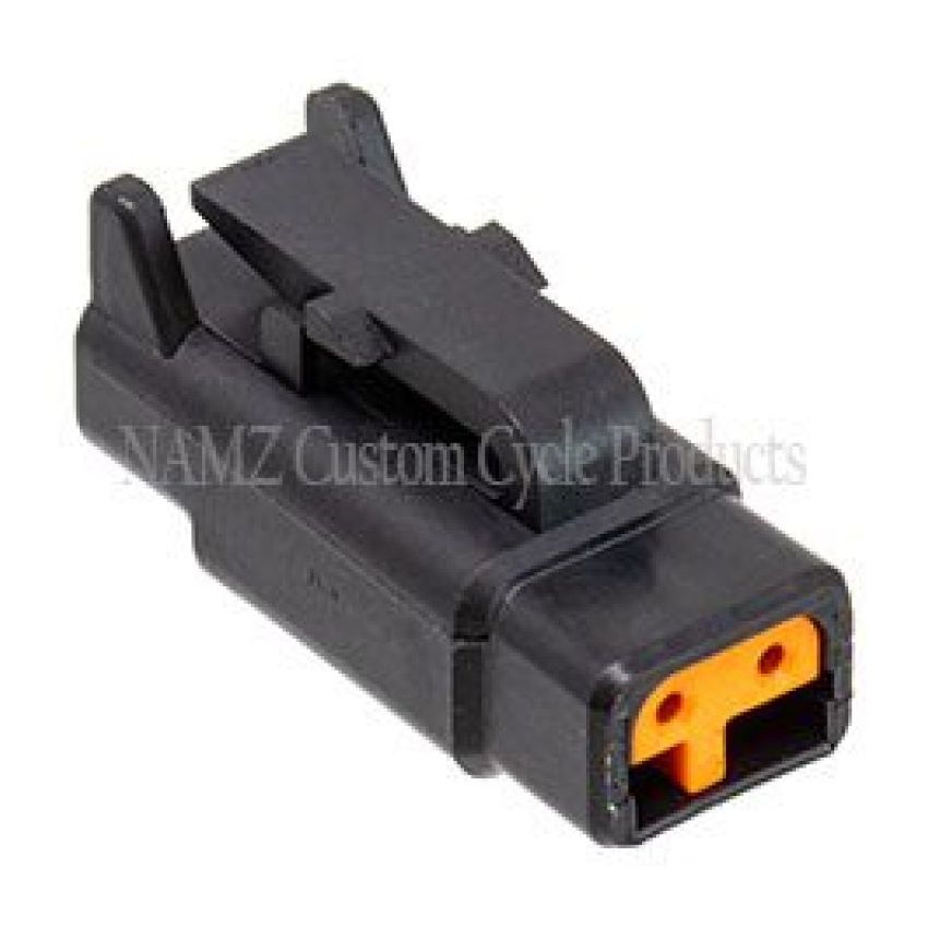 NAMZ MDP-2B Deutsch DTM 2-Position Plug w/2 Stamped Terminals & Wedgelock - Black (HD 74112-98BK)