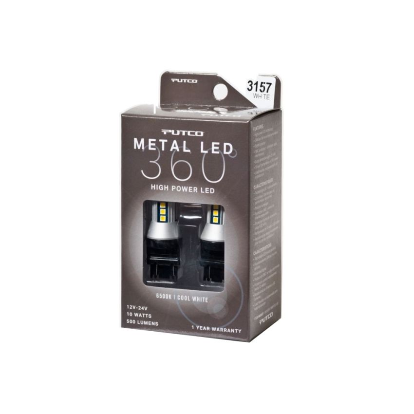 Putco 343157W-360 3157 - White Metal 360 LED