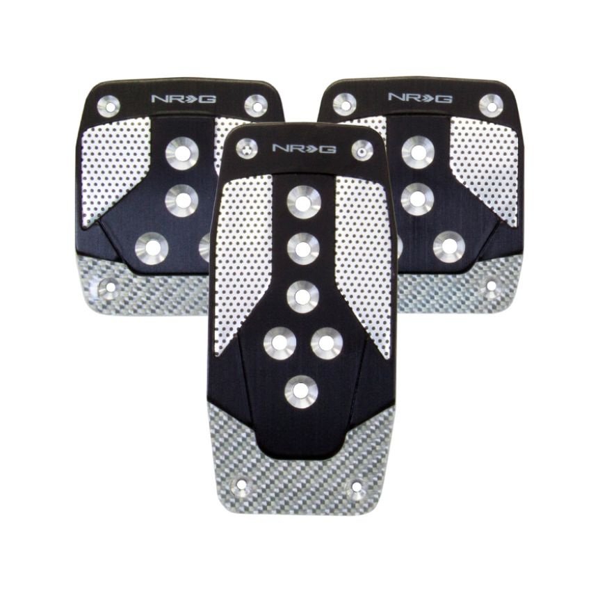 NRG Aluminum Sport Pedal M/T - Black w/Silver Carbon