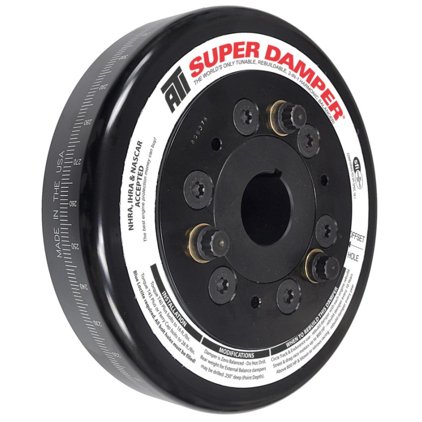 ATI ATI917780 Damper - 7.074in - Steel - Chevy SB / 90 Deg V6 - Pont 4 Cyl - 3 Ring - 1Pc