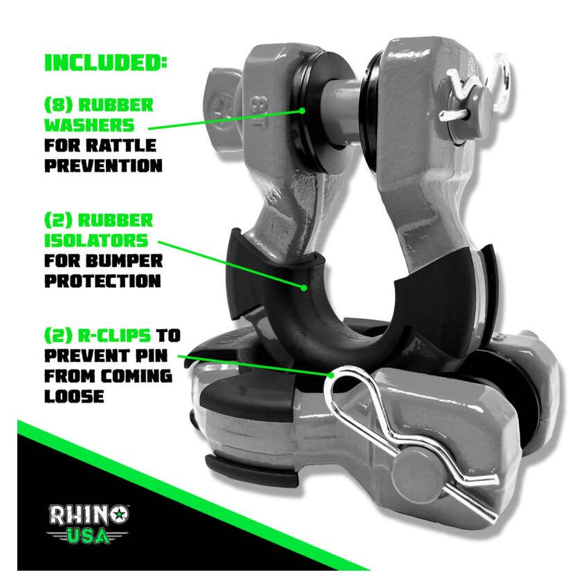 Rhino USA SUPERSHACK-GRY 8T Super Shackle 2-Pack (Gray)