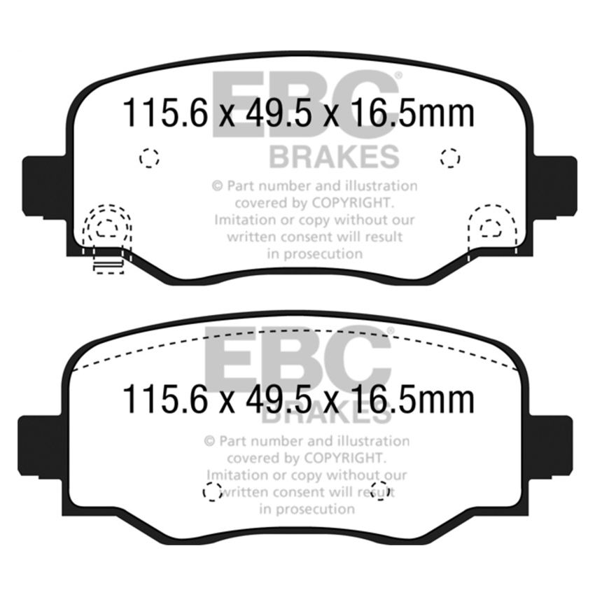 EBC DP62237 15+ Fiat 500X 1.4 Turbo Greenstuff Rear Brake Pads