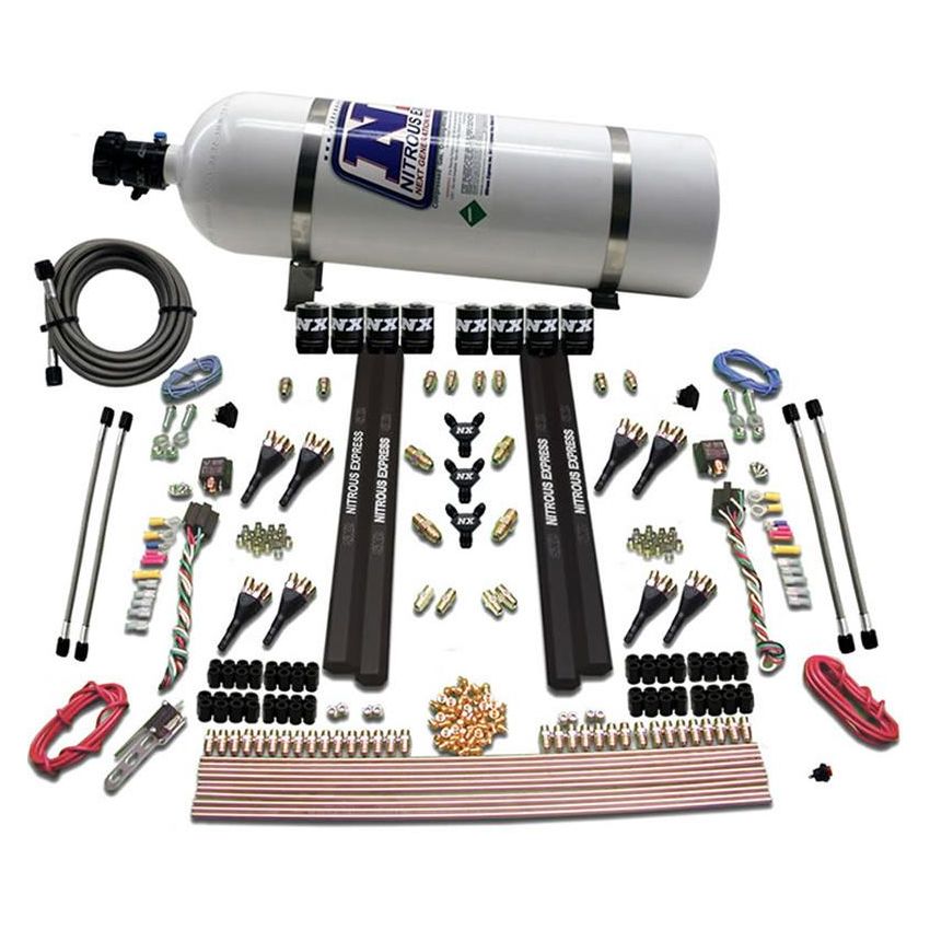 Nitrous Express 90009-15 SX2 DUAL STAGE 8 SOLENOID /GASOLINE 200-1200HP WITH 15LB BOTTLE