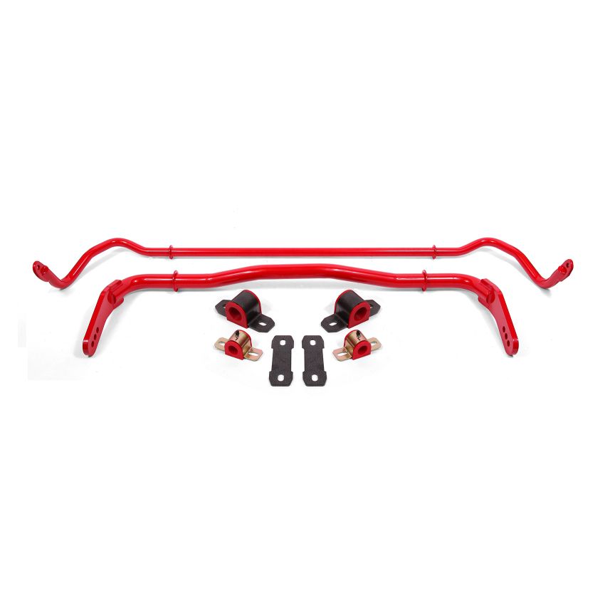 BMR 08-19 Dodge Challenger Front/Rear Hollow 38mm/25mm Sway Bar Kit w/ Bushings - Red