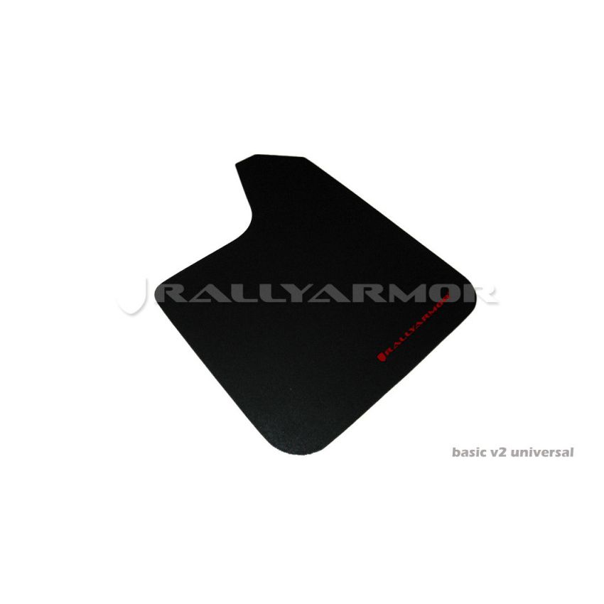 Rally Armor Universal fitment (no hardware) Basic Black Mud Flap w/ Red Logo
