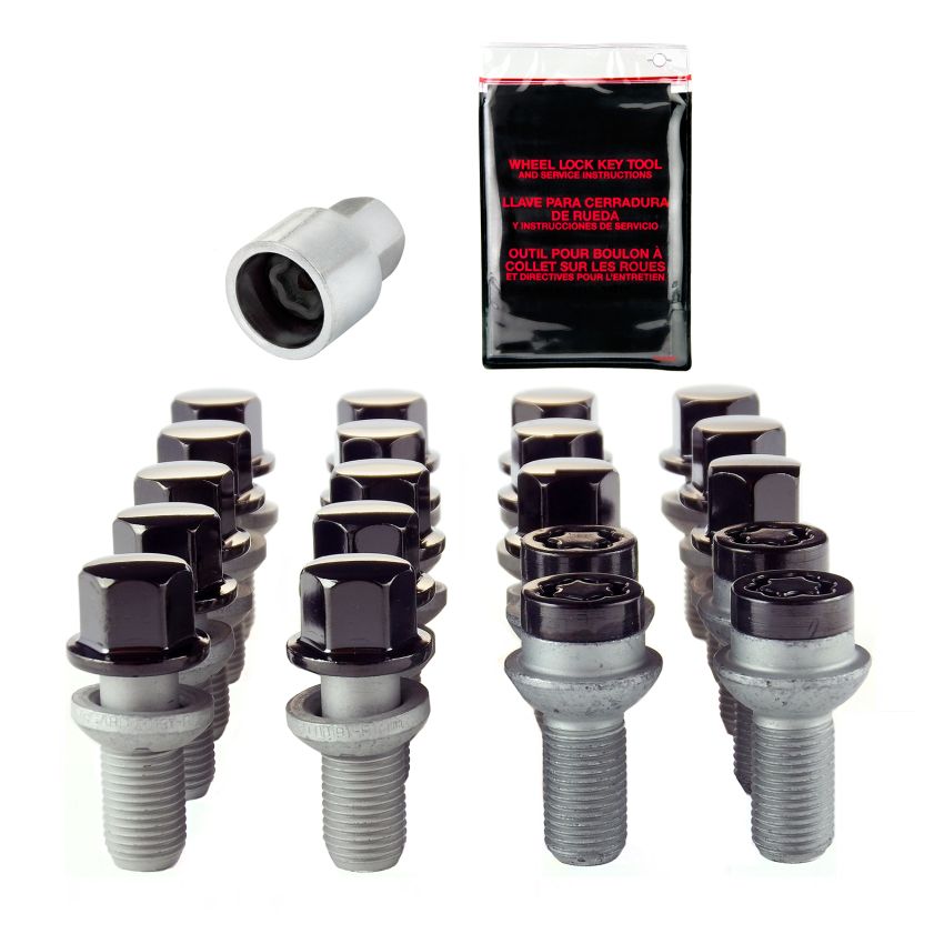 McGard (68174BK 14X1.5 MCG 5 LUG BOLT INSTALL KIT,RADIUS SEAT, BLACK W/WHL LKS-17MM HEX)