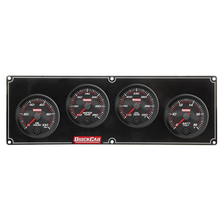 QUICKCAR RACING PRODUCTS QRP69-4027 Redline 4 Gauge Panel OP/WT/OT/Volt