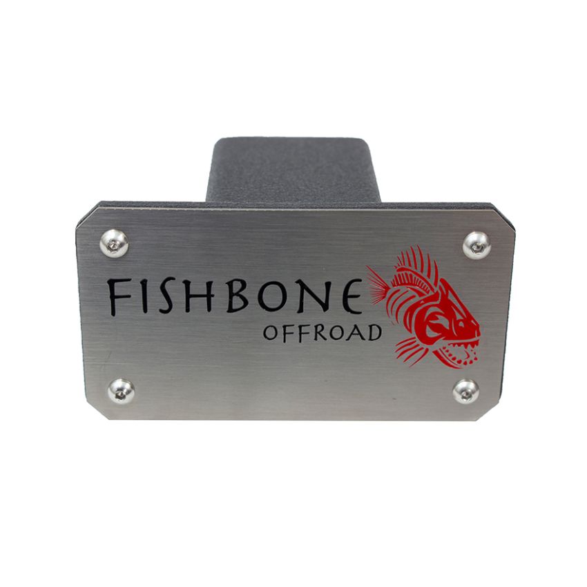 Fishbone Offroad Hitch Cover - 2In Hitch - Black Powdercoated Steel