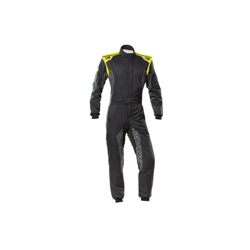 OMP RACING, INC. OMPIA0-1864-A01-178-54 TECNICA HYBRID OVERALL F IA 8856-2018 BLACK / FLU