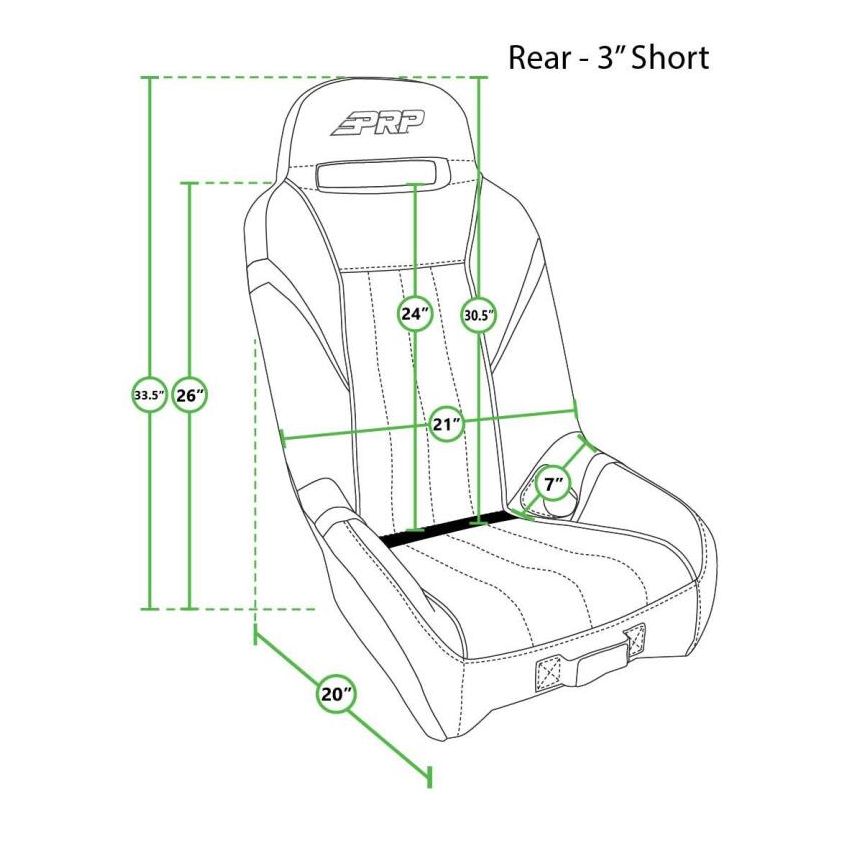 PRP Seats A58R-203 PRP GT/S.E. Rear Suspension Seat- Black/Grey