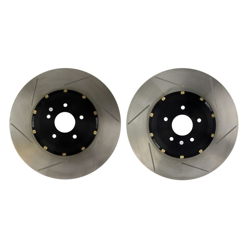 Stoptech 81.345.9911 2015 Ford Mustang GT w/ Brembo AeroRotor Direct Replacement 2pcs Slotted Front Rotor Pair