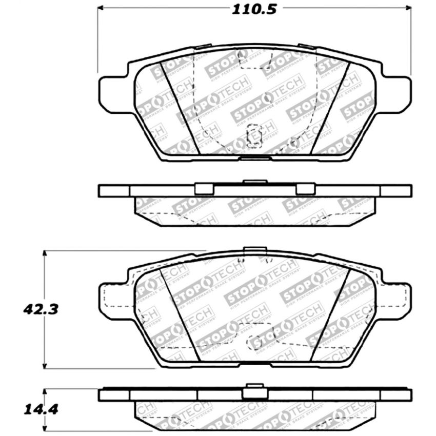 Stoptech 309.11610 Performance 06-07 Mazdaspeed 6 Rear Brake Pads