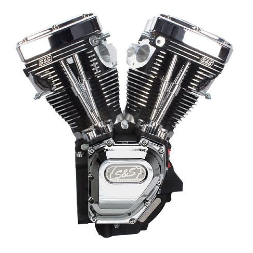 S&S Cycle 310-0737A 99-06 BT T134 Assembled Long Block Engine - Wrinkle Black