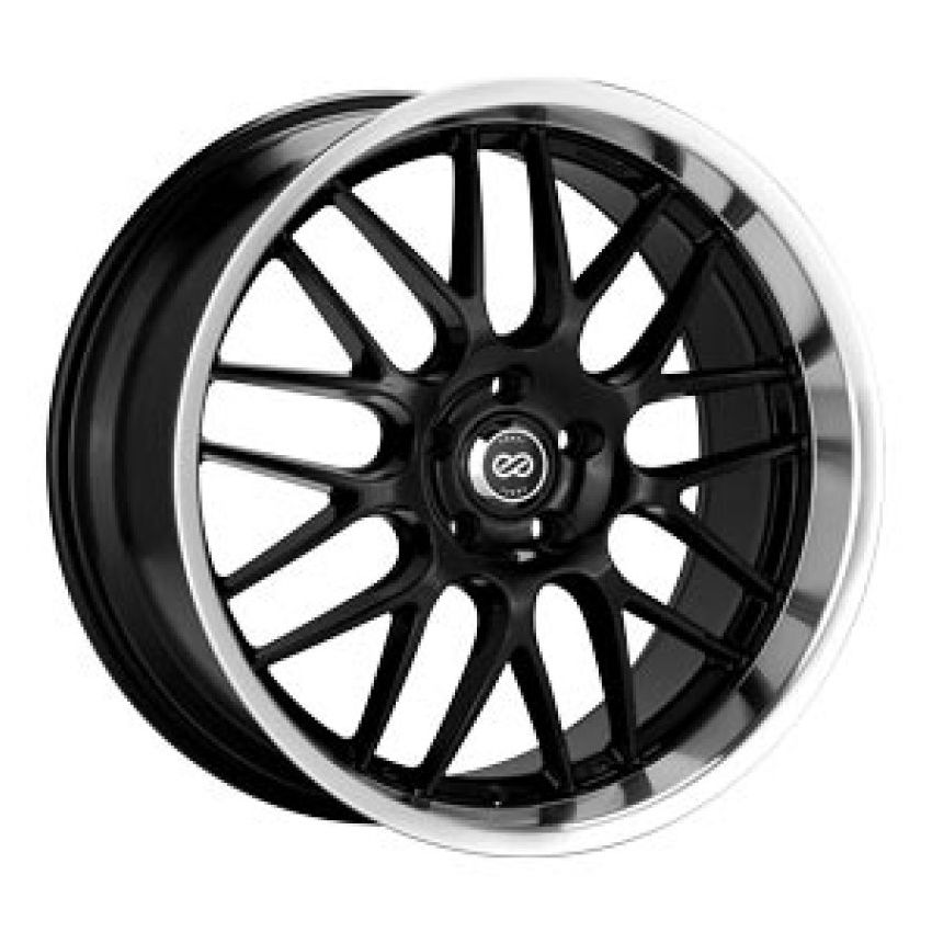 Enkei Lusso 18x9 40mm Offset 5x1114.3 Bolt Pattern 72.6 Bore Black w/ Machined Lip Wheel