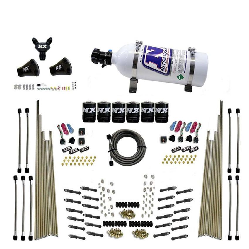 Nitrous Express 93206-05 8 CYL DRY DIRECT PORT, THREE STAGE, 6 SOLENOIDS, WITH 5LB BOTTLE (200-600HP)