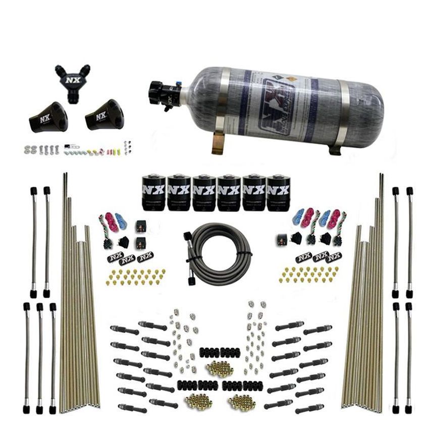 Nitrous Express 93206-12 8 CYL DRY DIRECT PORT, THREE STAGE, 6 SOLENOIDS, W/ COMPOSITE BOTTLE (200-600HP)