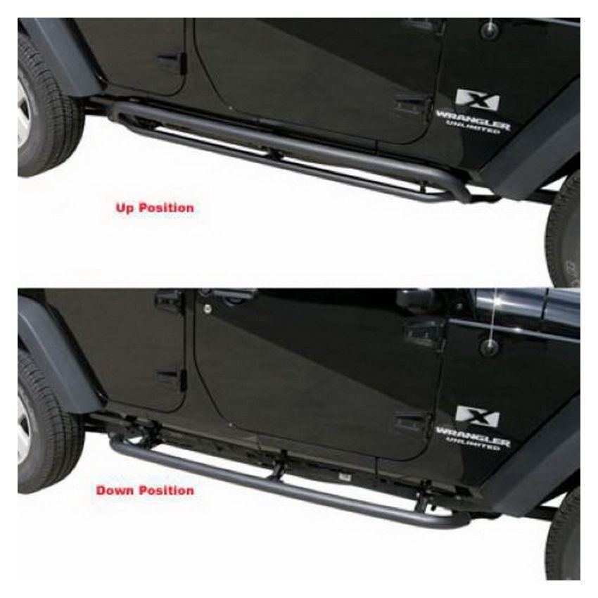 Rampage 88732 2007-2018 Jeep Wrangler(JK) Srs Side Bar Rockerguard Step - Black