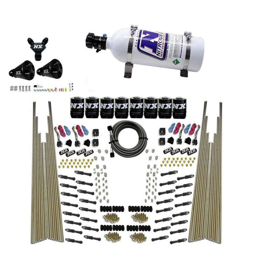 Nitrous Express 93306-05 8 CYL DRY DIRECT PORT, FOUR STAGE, 8 SOLENOIDS, WITH 5LB BOTTLE (200-600HP)