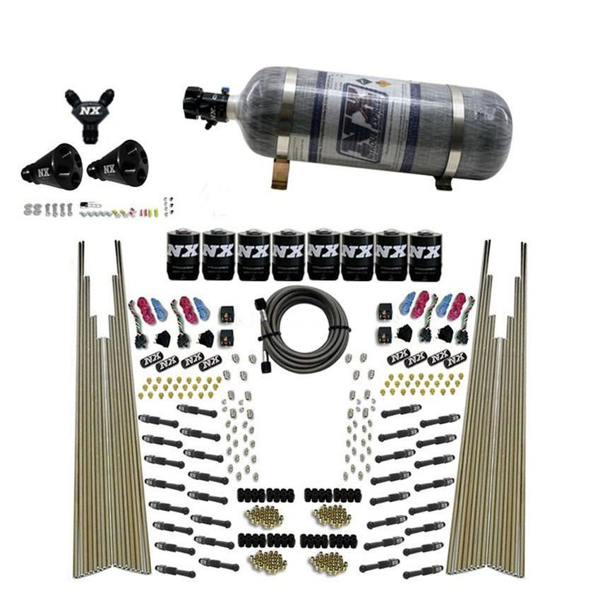 Nitrous Express 93306-12 8 CYL DRY DIRECT PORT, FOUR STAGE, 8 SOLENOIDS, W/ COMPOSITE BOTTLE (200-600HP)