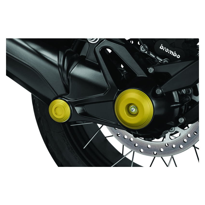 Kuryakyn 3802 Lodestar Rear Axle Sliders-BMW-Gold