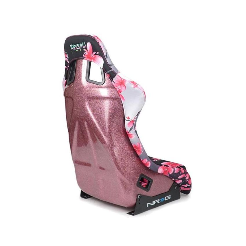 NRG FRP Bucket Seat PRISMA Japanese Cherry Blossom Edition W/ Pink Pearlized Back - Medium