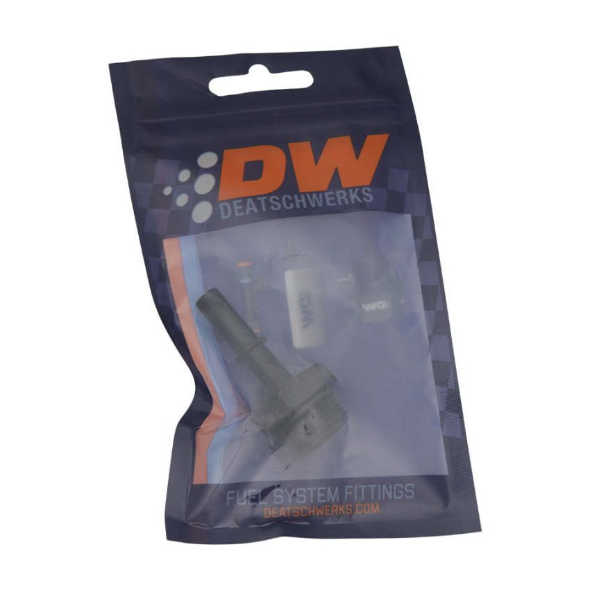 DeatschWerks 8AN ORB Male to 5/16in Male EFI Quick Connect Adapter - Anodized Matte Black
