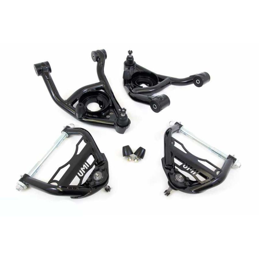 UMI Performance 403133-B 64-72 GM A-Body Tubular Upper & Lower Front A-Arm Kit - Black