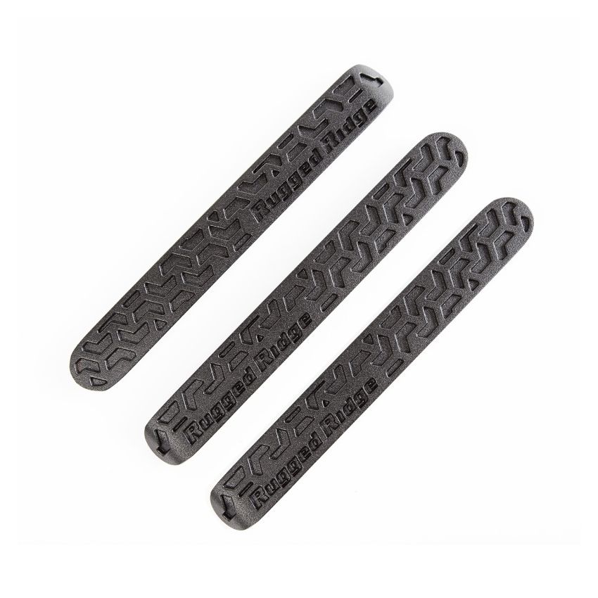 Rugged Ridge Elite Dr Hndle Inserts Black Tread 2Dr 07-18 Jeep Wrangler JK