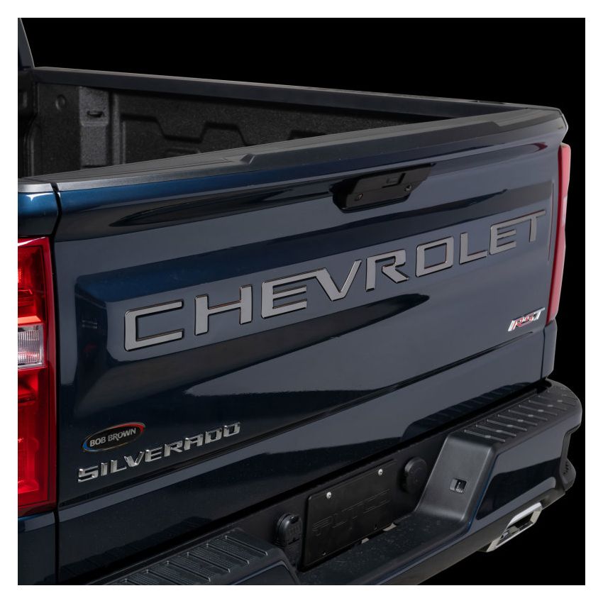 Putco 55551BPGM 2020 Chevy Silv 2500/3500 Blk Platinum Tailgate Letters - CHEVROLET - Stamped Version