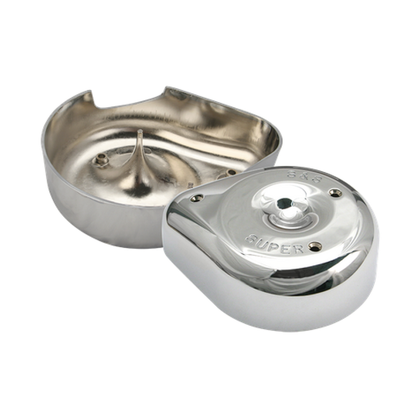 S&S Cycle 17-0372 66-84 BT w/ 5 Gal Tanks Notched Teardrop Air Cleaner Cover For Super E/G Carbs