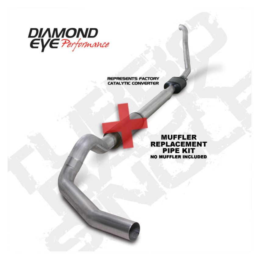 Diamond Eye Performance K5314A-RP Diamond Eye KIT 5in TB MFLR RPLCMENT PIPE SGL ALUM 94-97 5 7 3L F250/F350 PWRSTROKE NFS W CARB STDS