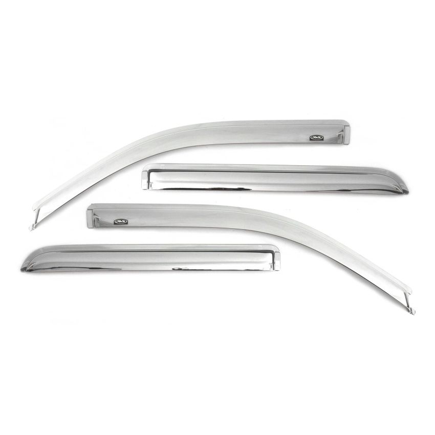 AVS 07-18 Jeep Patriot Ventvisor Outside Mount Front & Rear Window Deflectors 4pc - Chrome