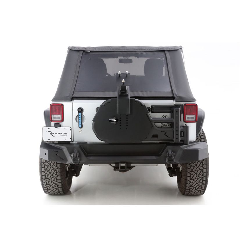 Rampage 9950919 07-18 Jeep Wrangler JK (Incl. Unlimited) Trail Guard Tire Carrier - Black