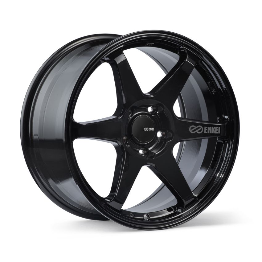 Enkei 539-895-6538BK T6R 18x9.5 38mm Offset 5x114.3 Bolt Pattern 72.6 Bore Gloss Black Wheel