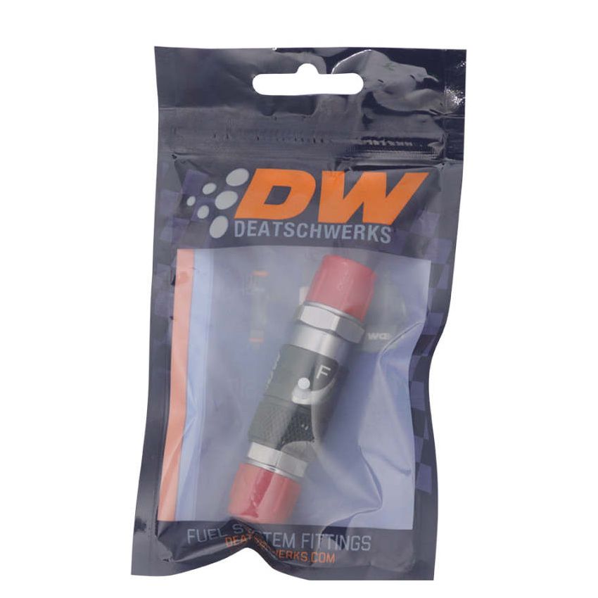 DeatschWerks 6AN Male Flare Quick Disconnect Dry Break Fitting - 2 Pieces Anodized Matte Black