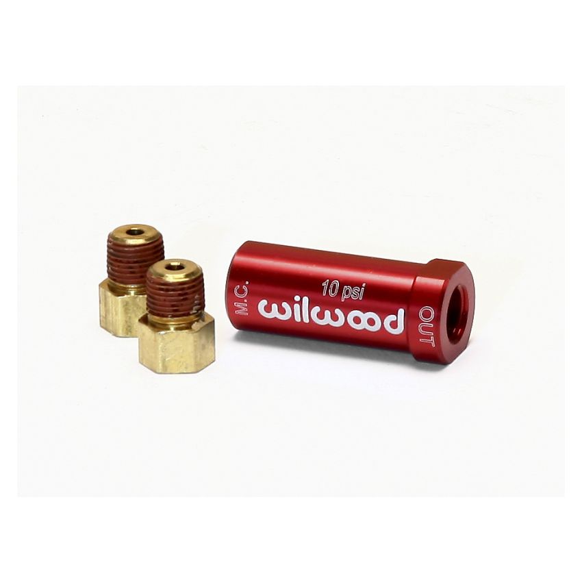 Wilwood 260-13784 Residual Pressure Valve - New Style w/ Fittings - 10# / Red