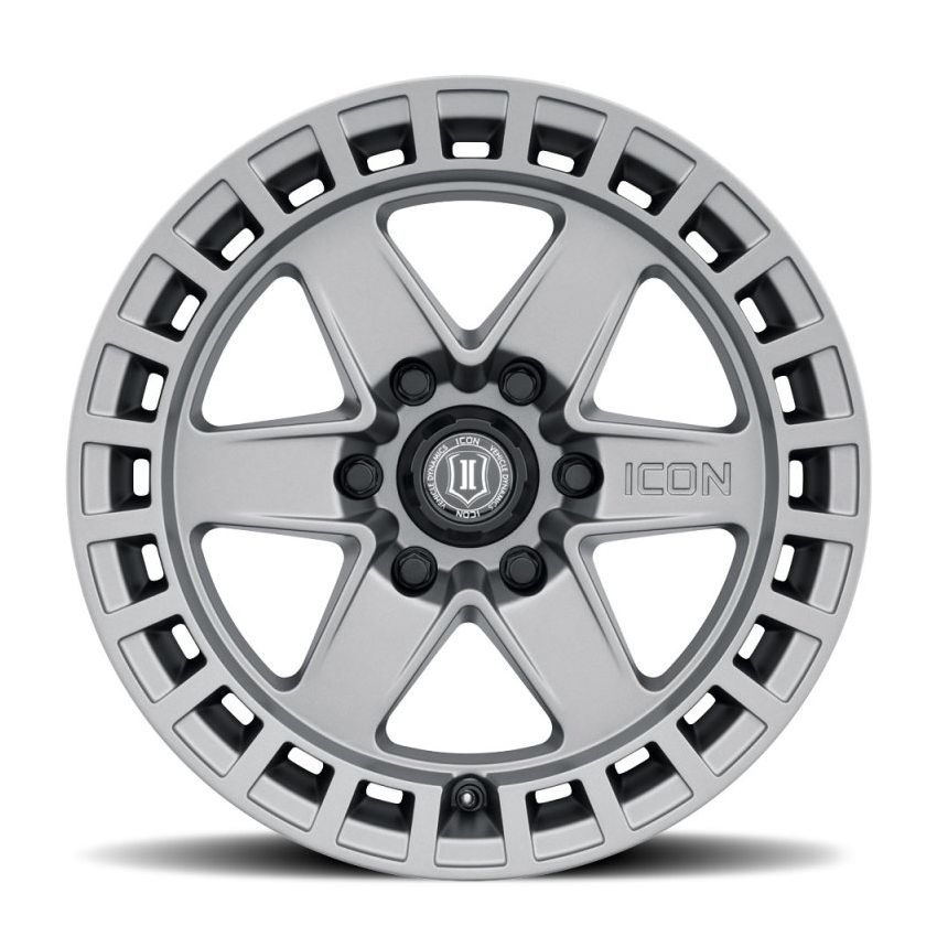 ICON Raider 17x8.5 6x135 6mm Offset 5in BS Titanium Wheel