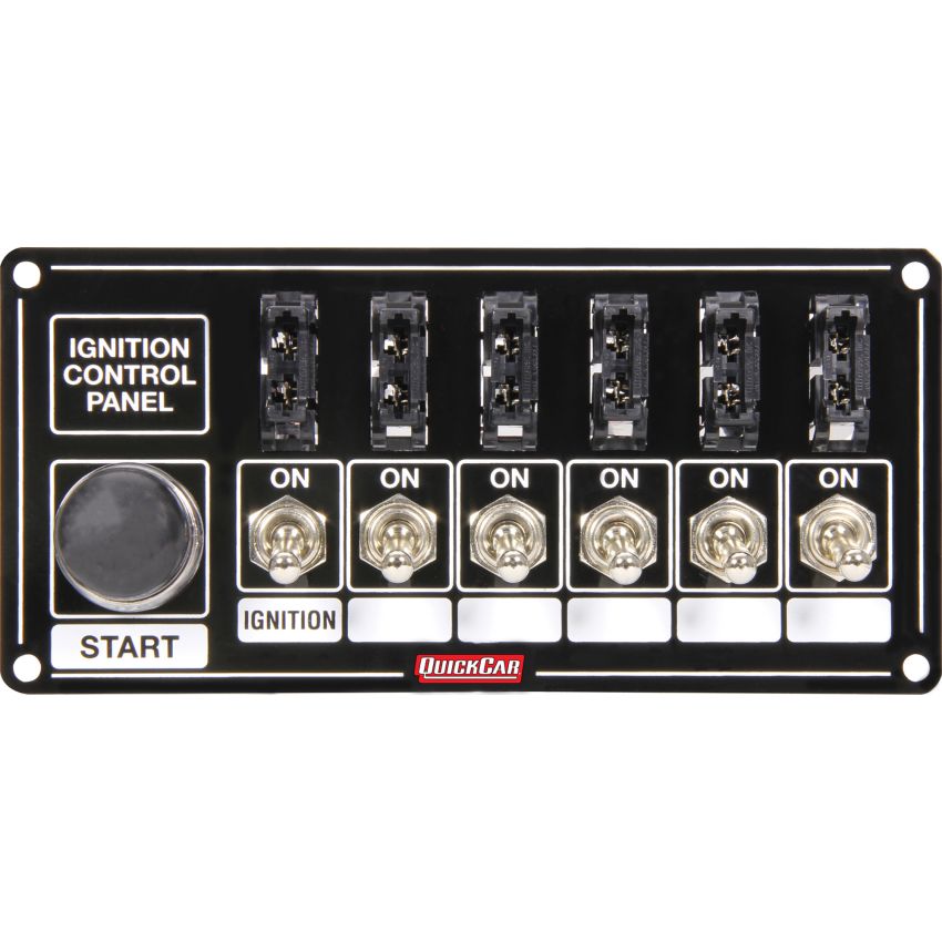 QUICKCAR RACING PRODUCTS QRP50-863 Ignition Panel Black Fused w/Start Button