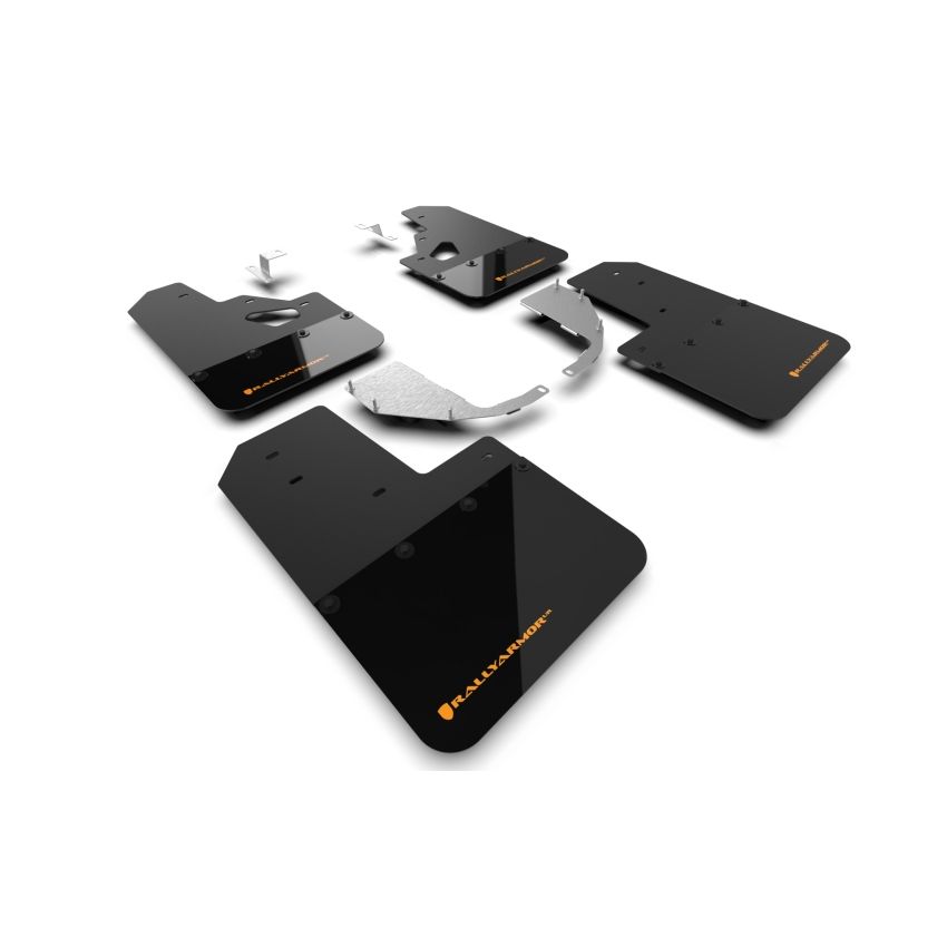 Rally Armor MF85-RR-ST-COR Black Mud Flap/Cy Orange Logo