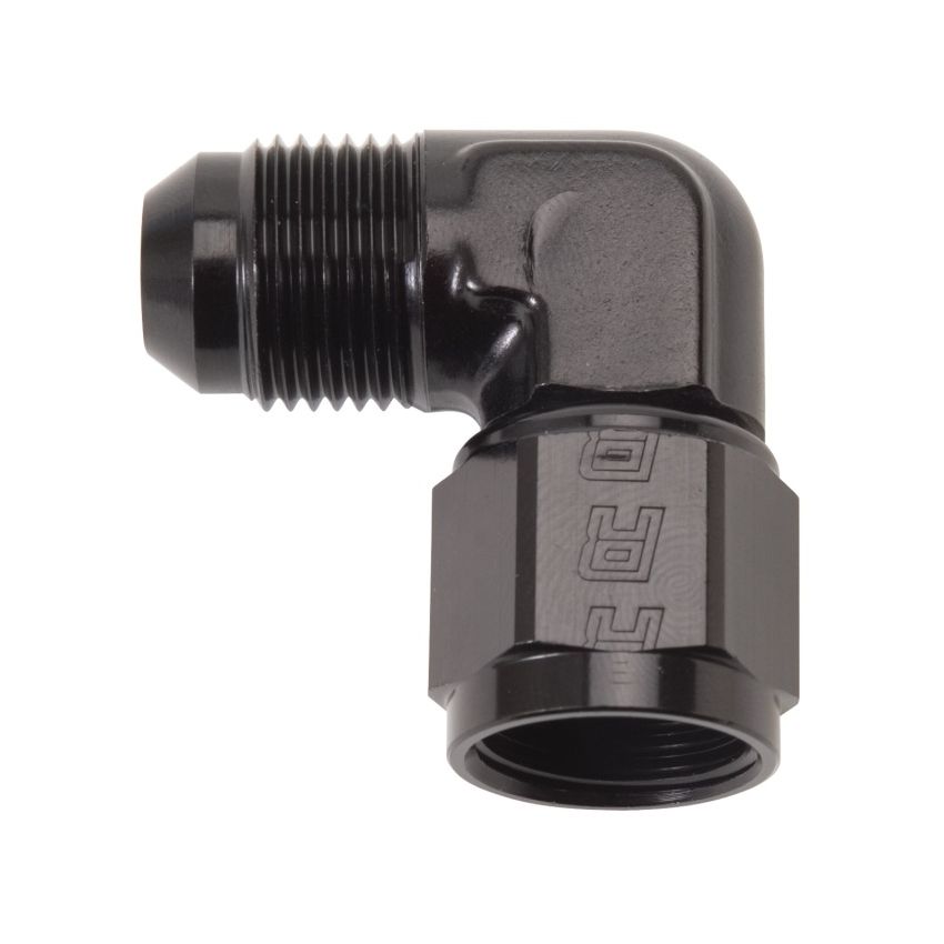 Russell Performance -6 AN 90 Degree Male AN to Female AN Fitting (Black)